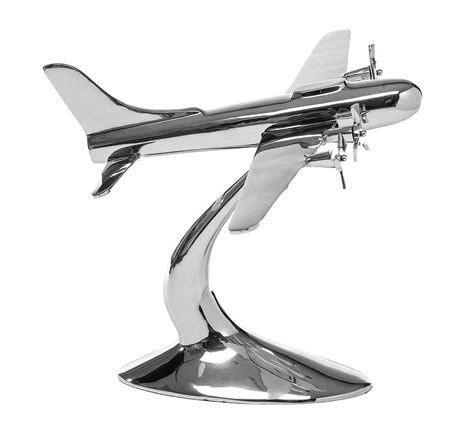 Aircraft Model 81cm Aluminum Airplane Model Silver Artdeco Plane Style