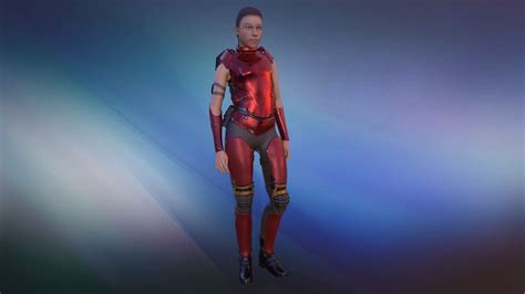 3d Model Sci Fi Female Soldier Vr Ar Low Poly Rigged Animated