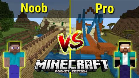 Minecraft Noob Vs Pro Minecraft Building A Bridge Battle Youtube
