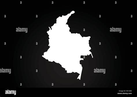 Colombia Black And White Country Border Map Logo Design Black