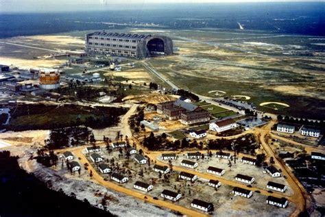 naval air station lakehurst new jersey photographed during world war ii note airship hangar