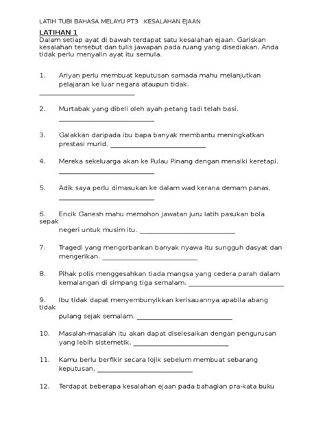 Ujian Bahasa Melayu Tingkatan 1  Bahasa Melayu Tingkatan 1 Pdf