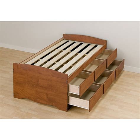 Storage+beds+twin+xl+adult | prepac tall twin platform storage bed with 6 drawers in black. Cherry Tall Twin 6-drawer Captain's Platform Storage Bed ...