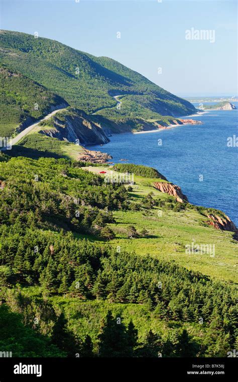 View Of Cabot Trail And Gulf Of St Lawrence Cape Breton Highlands National Park Nova Scotia