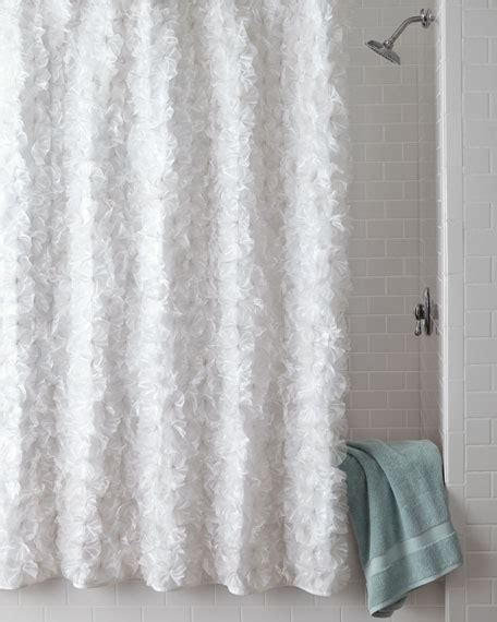 White Flower Power Shower Curtain