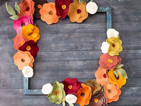 Felt Flower Wreath Tutorial For Fall Or Any Time Of Year With Images