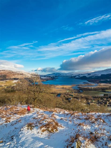 Fantastic Views Of Loch Tay From Above Killin Winter Scotland Stock