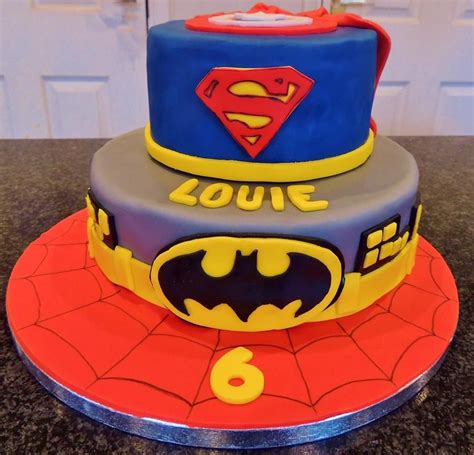 Superhero Cake Spider Man Batman Superman And Captain America Batman And Superman Spiderman