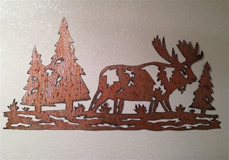 Moose Artwork In Rustic Steel Nature Lover T