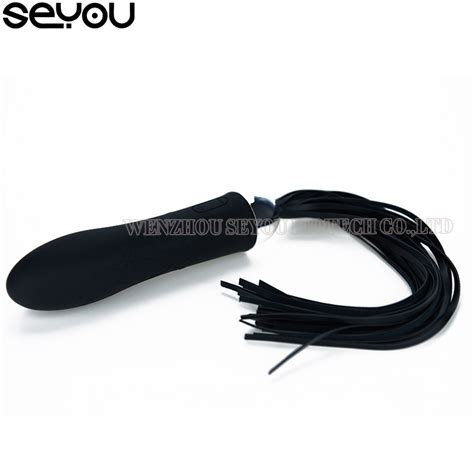 Butt Plug With Sm Whip Two Function Anal Plug Butt Plug Anal Vibrator Sex Silicone Anal Plug