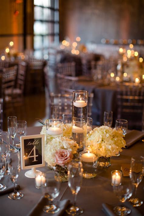Romantic Floating Candle And Hydrangea Centerpieces Floating Candle