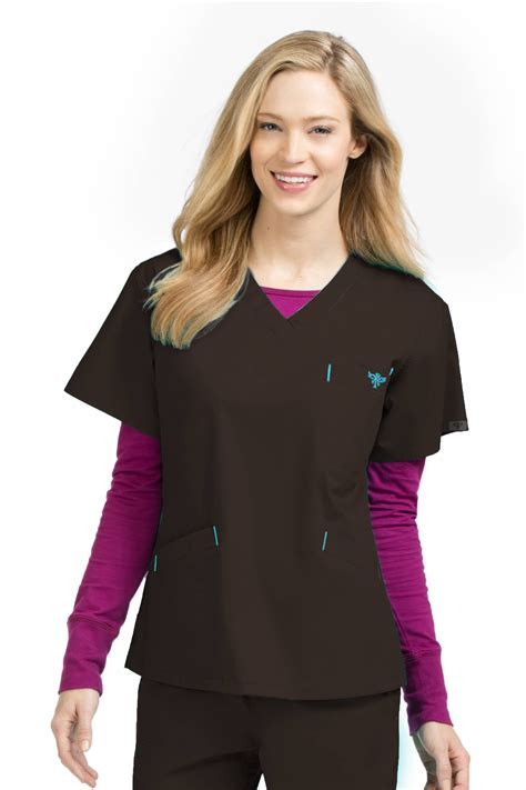 Med Couture Med Couture Womens 8403 Signature V Neck Scrub Top Free