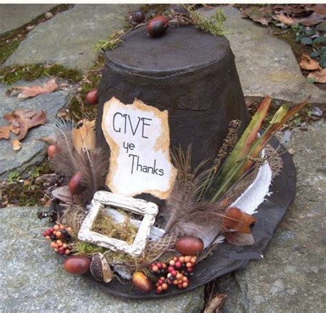 Pilgrim Hat Primitive Thanksgiving Decor Holiday Decoration Hostess
