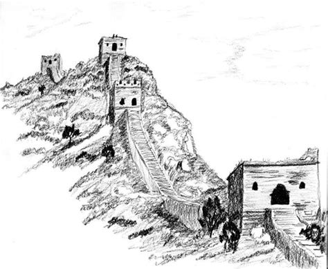 Great Wall Of China Drawing Skill