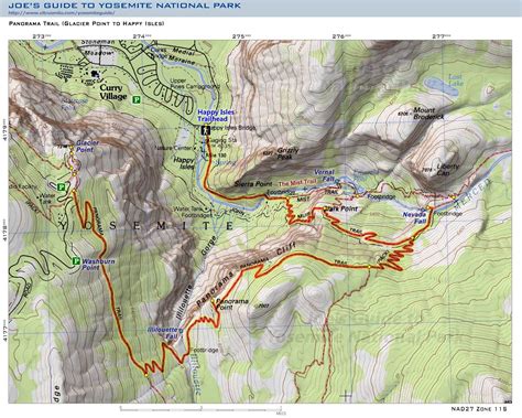Joes Guide To Yosemite National Park Panorama Trail Map