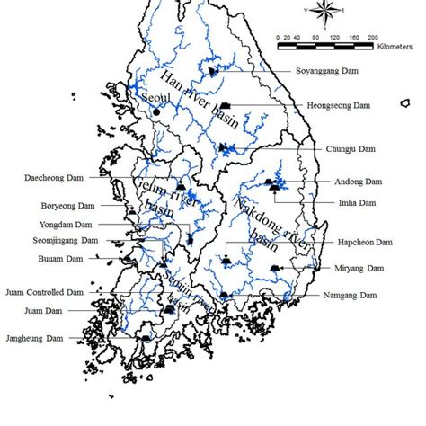 Locations Of Multipurpose Dams In Korea Three Multipurpose Dams Are In