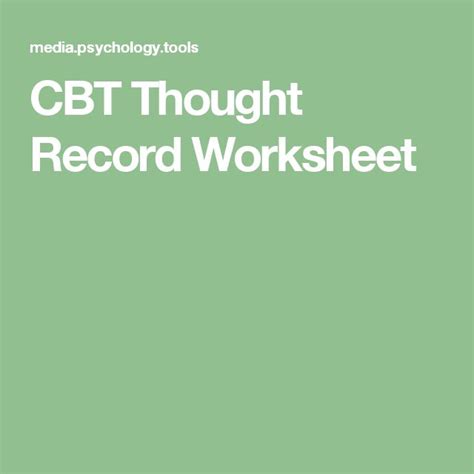 Cbt Thought Record Worksheet Cbt Worksheets Thoughts