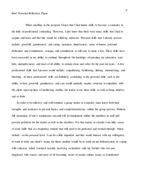 How to write a reflection paper: Brief Personal Reflection Paper Final Week 8
