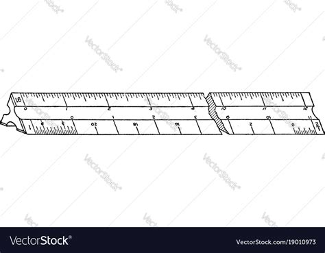 Architects Scale Ruler Architectural Drawings Vector Image