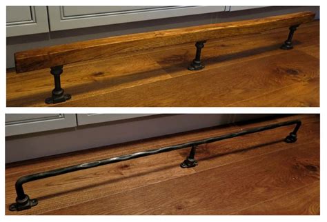 Industrial Metal Or Oak Bar Foot Rail Vintage Home Bar Railing Retro