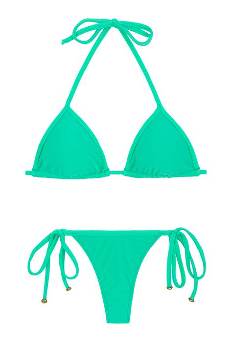 Two Piece Swimwear Green Side Tie String Bikini Maresia Tri Micro