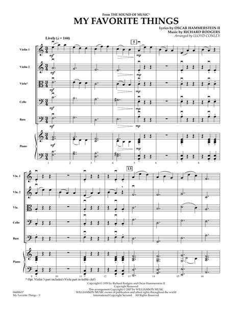 My Favorite Things Full Score Sheet Music Lloyd Conley Orchestra