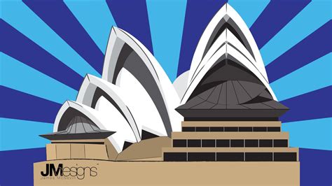 The Sydney Opera House A Vector Illustration To Be Used As A Wallpaper