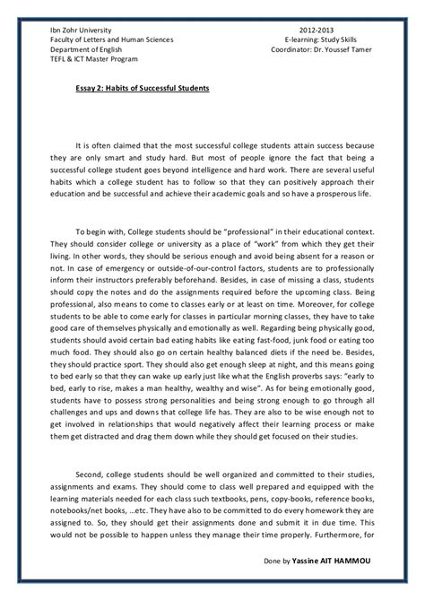 Short essay on the life of a student. Essay 2 succesful college students habits by yassine ait ...