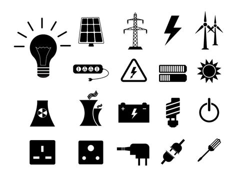 Electricity Energy Free Vector Icons Set Eps Svg Png Allfreepik