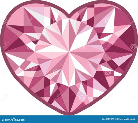 Corazón Del Diamante En Un Fondo Blanco Vector Ilustración Del Vector