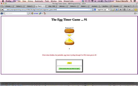 HTML/Javascript Egg Timer Game Tutorial | Robert James ...