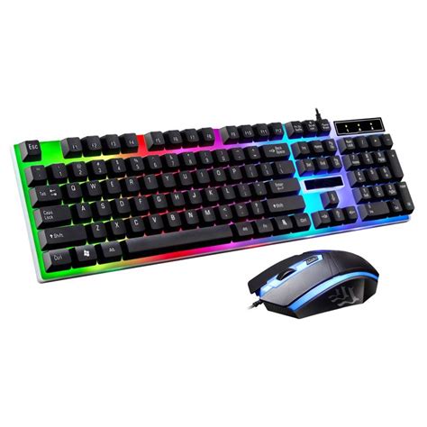 Gaming Keyboard And Mouse Set Rainbow Led Wired Usb Keyboard And Mouse
