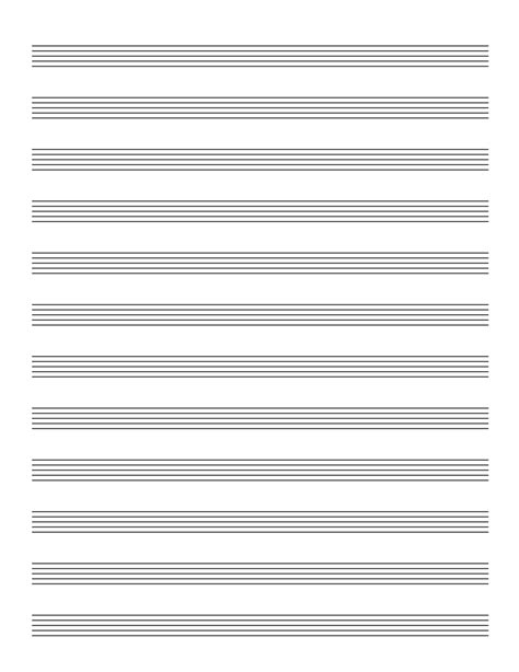 Free printable staff paper (also known as manuscript paper and blank sheet music). Music Manuscript Template - klauuuudia