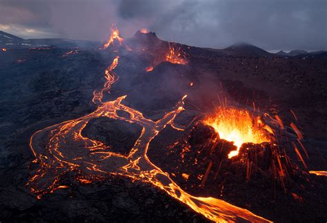 Lava Frenzy Shooting Fagradalsfjall Volcano In Iceland