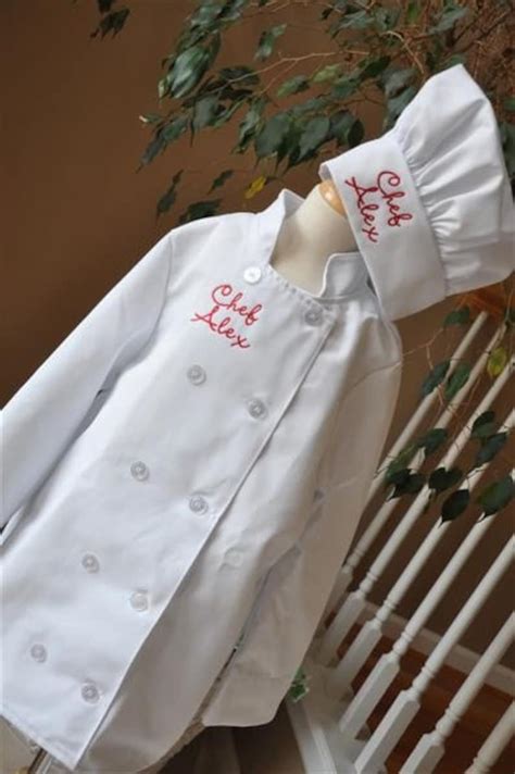Childs Personalized Chef Coat And Matching Hat Set Etsy