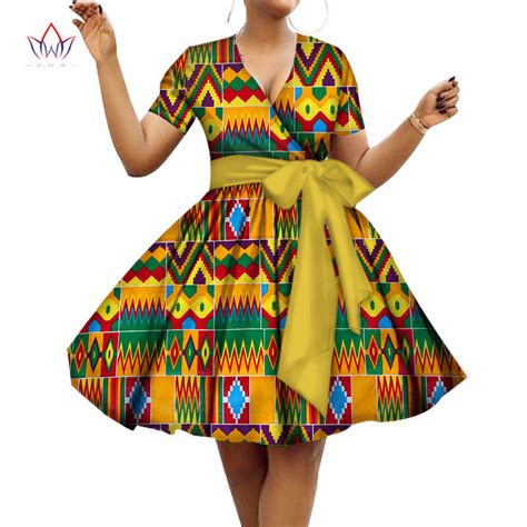 2019 Summer Cotton Dress Plus Size African Dresses For Women V Neck