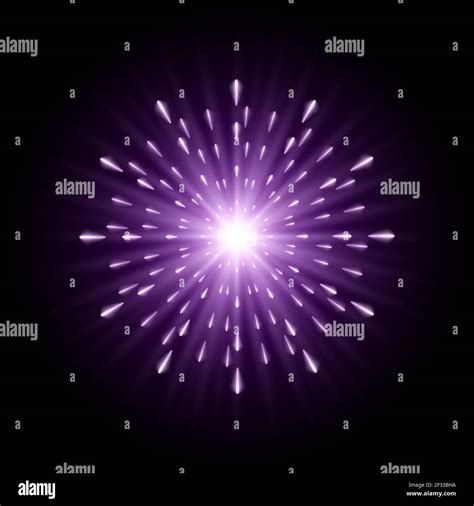 Purple Burst With Sparkle Rays And Lens Flare Effect Glowing Stars