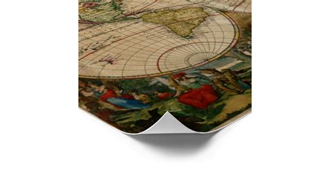 1683 Renaissance World Map Poster Zazzle
