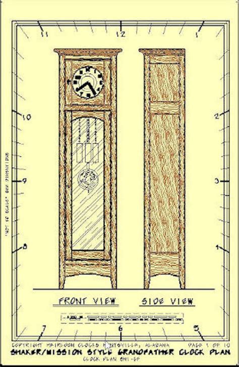 Craftsmanmission Style Grandfather Clock Plan Etsy