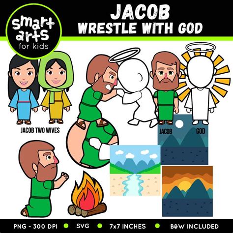 Jacob Wrestle With God Clip Art Old Testament Bible Clip Art Freebies