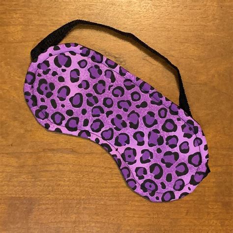 sleep mask purple cotton leopard print with black cotton etsy sleep mask purple black cotton