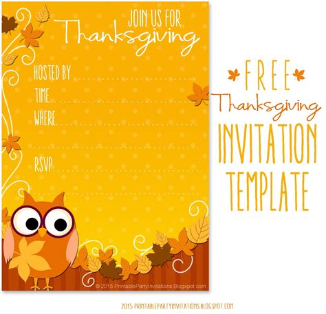 Free Thanksgiving Party Invitation Template