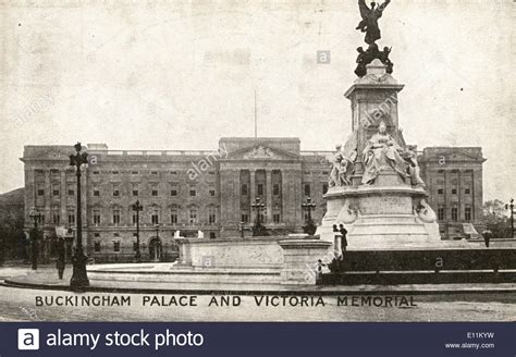 Buckingham Palace And Victoria Memorial In London Uk On Al Vintage