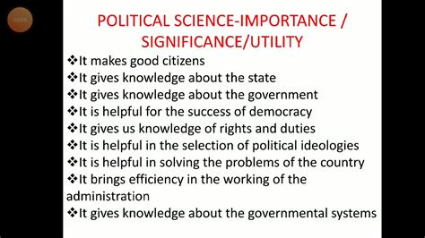 1 A Few Points Of Significance Of Political Science Discussed In