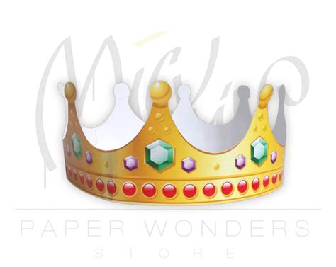Paper Crown Printable Paper Crown Template Gold Crown Queen Etsy