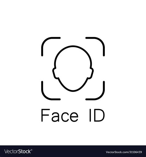 Face Id Icon Facial Recognition System Royalty Free Vector