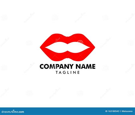 Red Lips Logo Design Vector Template Kiss Icon Stock Vector
