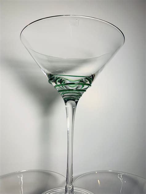 Mexican Martini Glasses Multi Colored Swirls Hand Blown Etsy