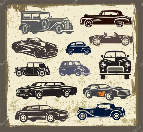 Vintage Style Retro Cars — Stock Vector © Bioraven 65997849