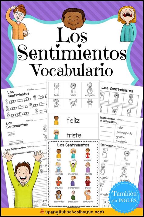 This Los Sentimientos Vocabulario Pack (or Feelings Vocabulary in